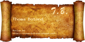 Thoma Botond névjegykártya